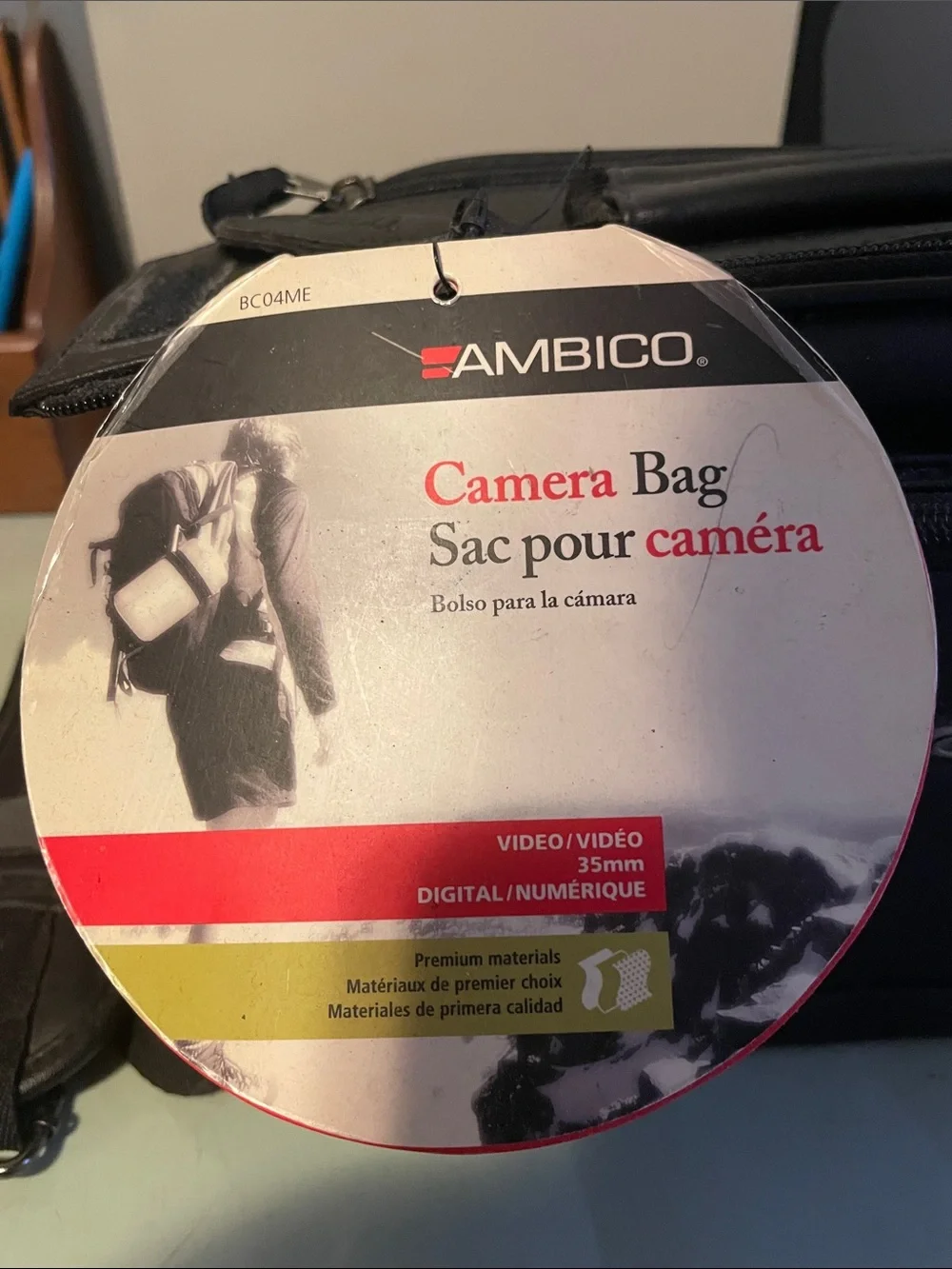 Ambico Black Leather Crossbody Camera Bag - Unbranded